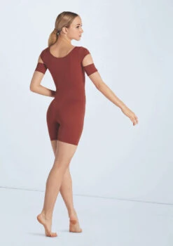 Weissman Cutout Sleeve Biketard -Best Dance Clothing Shop wn15601 paprika 30 16746.1694698450