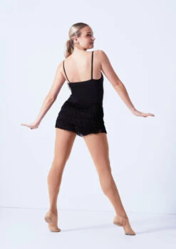 Weissman Stretch Fringe Shorts -Best Dance Clothing Shop wnmt12611 black back 09120.1678891231