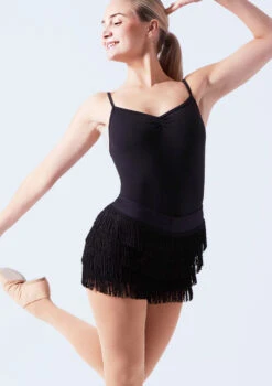 Weissman Stretch Fringe Shorts -Best Dance Clothing Shop wnmt12611 black front t 91915.1698840511