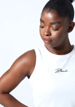 Bloch Tonal Crop Tank Top -Best Dance Clothing Shop zlw5111 white close up front 1 72796.1678926342
